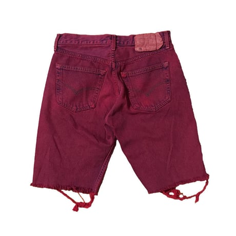 【USED】LEVI'S CUT OFF DENIM SHORTS RED