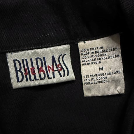 【USED】90's BILLBLASS JEANS BLACK DENIM JACKET