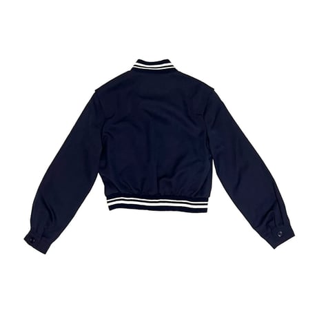 【USED】80's CACHE D'OR CROPPED BUTTON JACKET NAVY