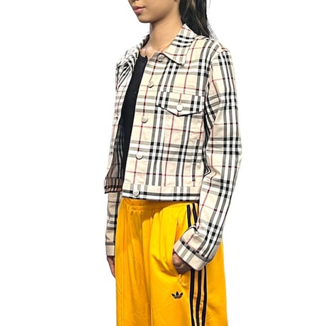 【USED】00'S BURBERRY LONDON NOVA CHECK SHORT TRACKER JACKET