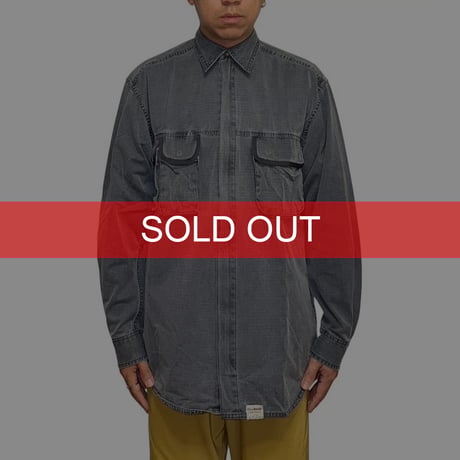 【USED】00's Eddie Bauer 3-POCKET RIPSTOP ZIP SHIRT
