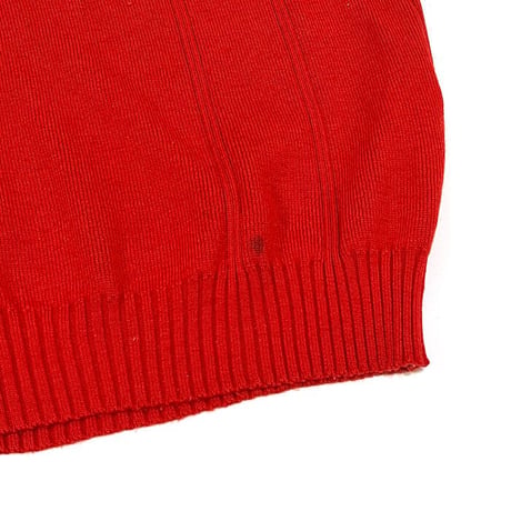 【USED】80'S-90'S BURBERRYS RED WOOL SWEATER ELBOW PATCHES
