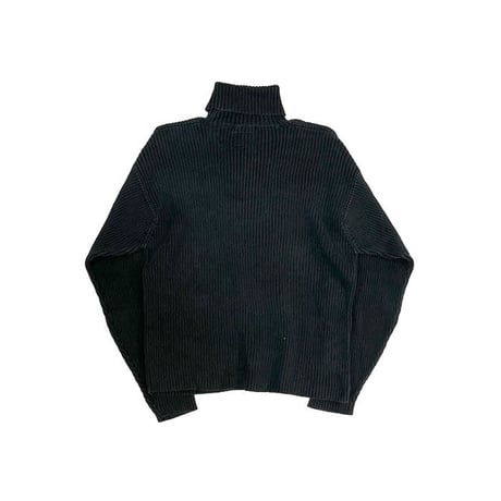 【USED】90'S TOMMY HILFIGER  TURTLENECK RIB COTTON KNIT SWEATER