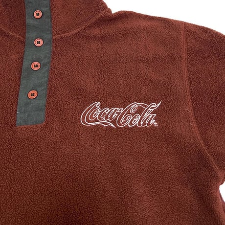 【USED】90'S COCA-COLA HALF-BUTTON FLEECE TOP