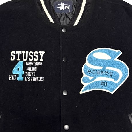 【USED】90's STUSSY "BIG4" VARSITY JACKET
