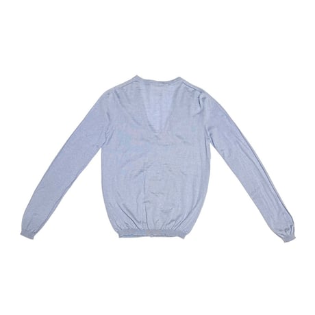 【USED】2010's JIL SANDER Cashmere Silk Knit Cardigan Light Blue
