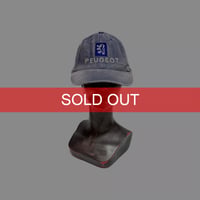 【USED】90's PEUGEOT Embroidered Logo Cap Faded French Blue