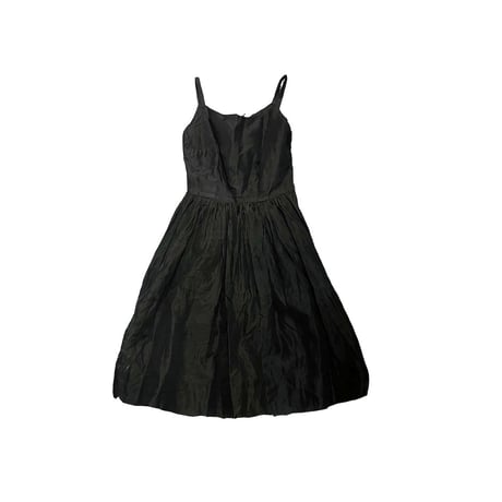 【USED】70's ORGANDY BLACK DRESS