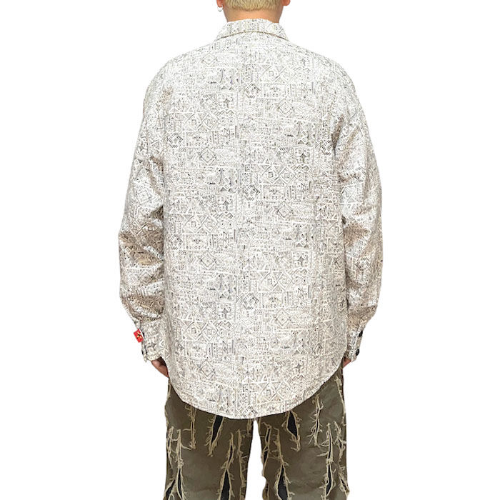 USED】80'S-90'S GIO-GOI TRIBAL PATTERN SHIRT JA USED】80'S-90'S GIO-GOI TRIBAL PATTERN SHIRT JA