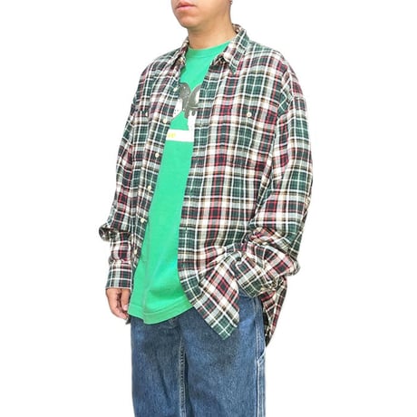 【USED】90'S OLD GAP PLAID FLANNEL SHIRT