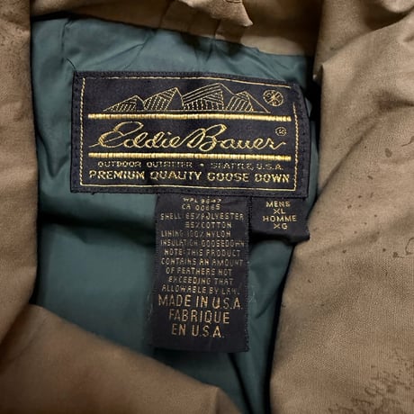 【USED】90's Eddie Bauer Goose Down Vest Made in USA