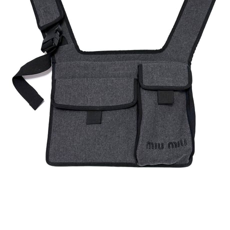 【USED】90's miu miu WOOL BODYBAG
