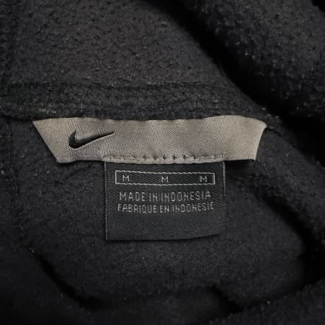 【USED】00's NIKE Fleece Tech Hoodie Black Minimal Logo