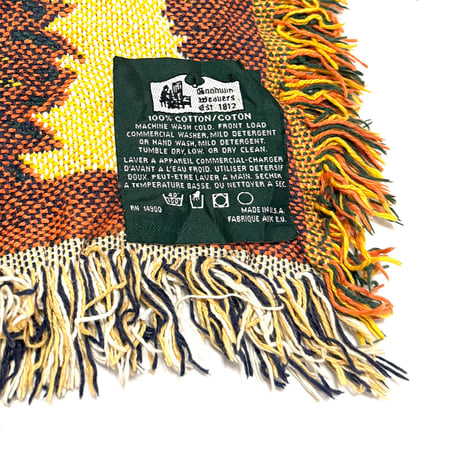 【USED】Vintage Goodwin Weavers Sunflowers Woven Blanket – Made in USA