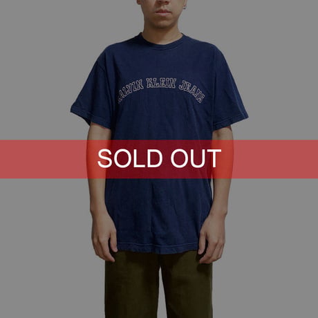 【USED】90'S-00'S CALVIN KLEIN JEANS  EMBROIDERY LOGO T-SHIRT