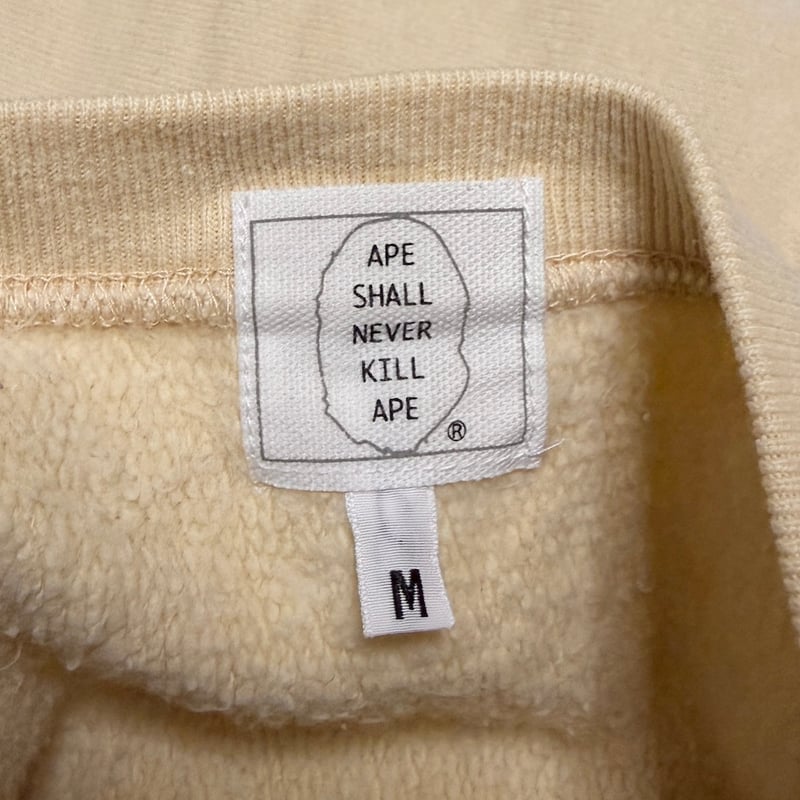 USED】90's A BATHING APE Reverse Weave Henley N