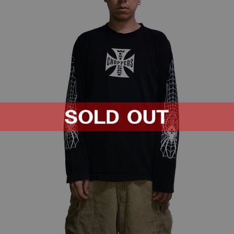 【USED】WEST COAST CHOPPERS L/S T-SHIRT "SPIDER"