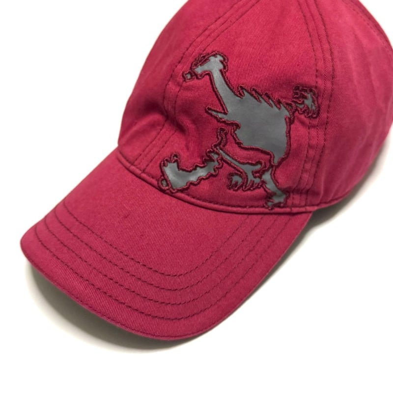 USED】00's OAKLEY Skull Icon Distressed Red Cap