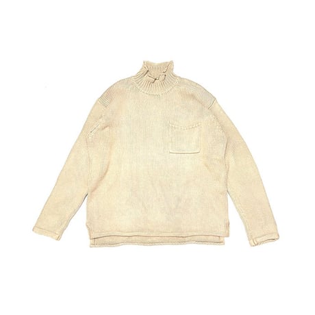 【USED】90'S DKNY JEANS LOW GUAGE COTTON KNIT HIGH-NECK SWEATER