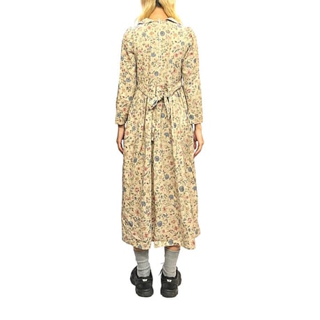 【USED】80'S-90'S BOTANICAL PATTERN DRESS BEIGE