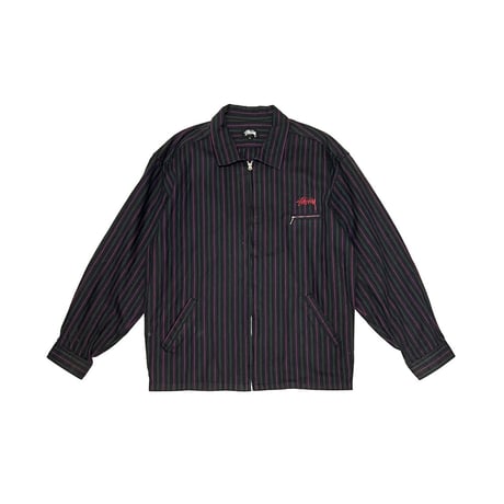 【USED】80's OLD STUSSY STRIPE OVERSIZED DRIZZLER JACKET