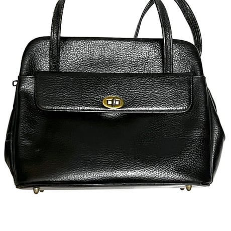 【USED】70's LEATHER HAND BAG with S&H ZIPPER