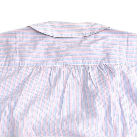 【USED】80'S DENIS MATERNE PETER PAN COLLAR S/S STRIPE SHIRT