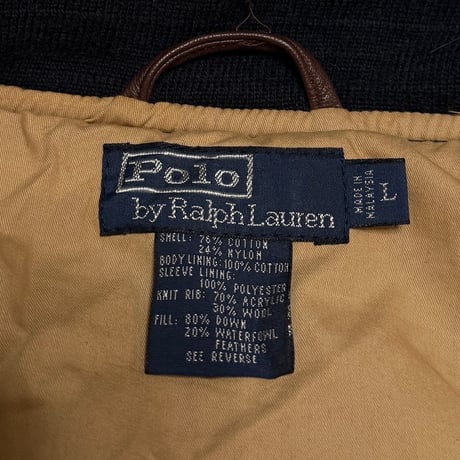 【USED】90's Polo by Ralph Lauren Quilted Down Jacket Black