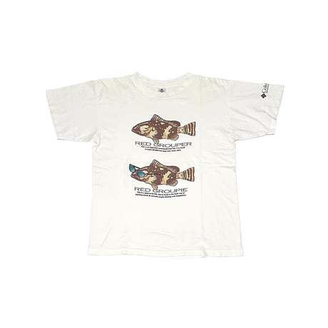 【USED】90's Columbia RED GROUPER RED GROUPIE T-SHIRT