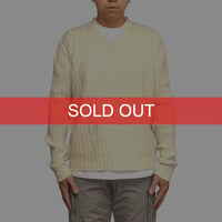 【USED】HELMUT LANG 1997AW V-NECK COMMANDO KNIT SWEATER ÉCRU