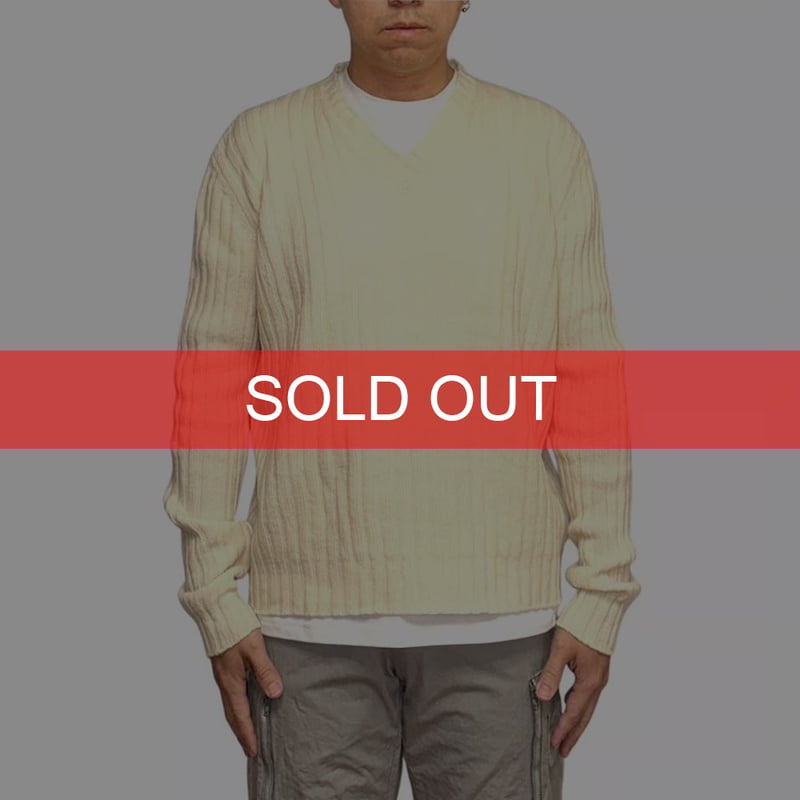 USED】HELMUT LANG 1997AW V-NECK COMMANDO KNIT S