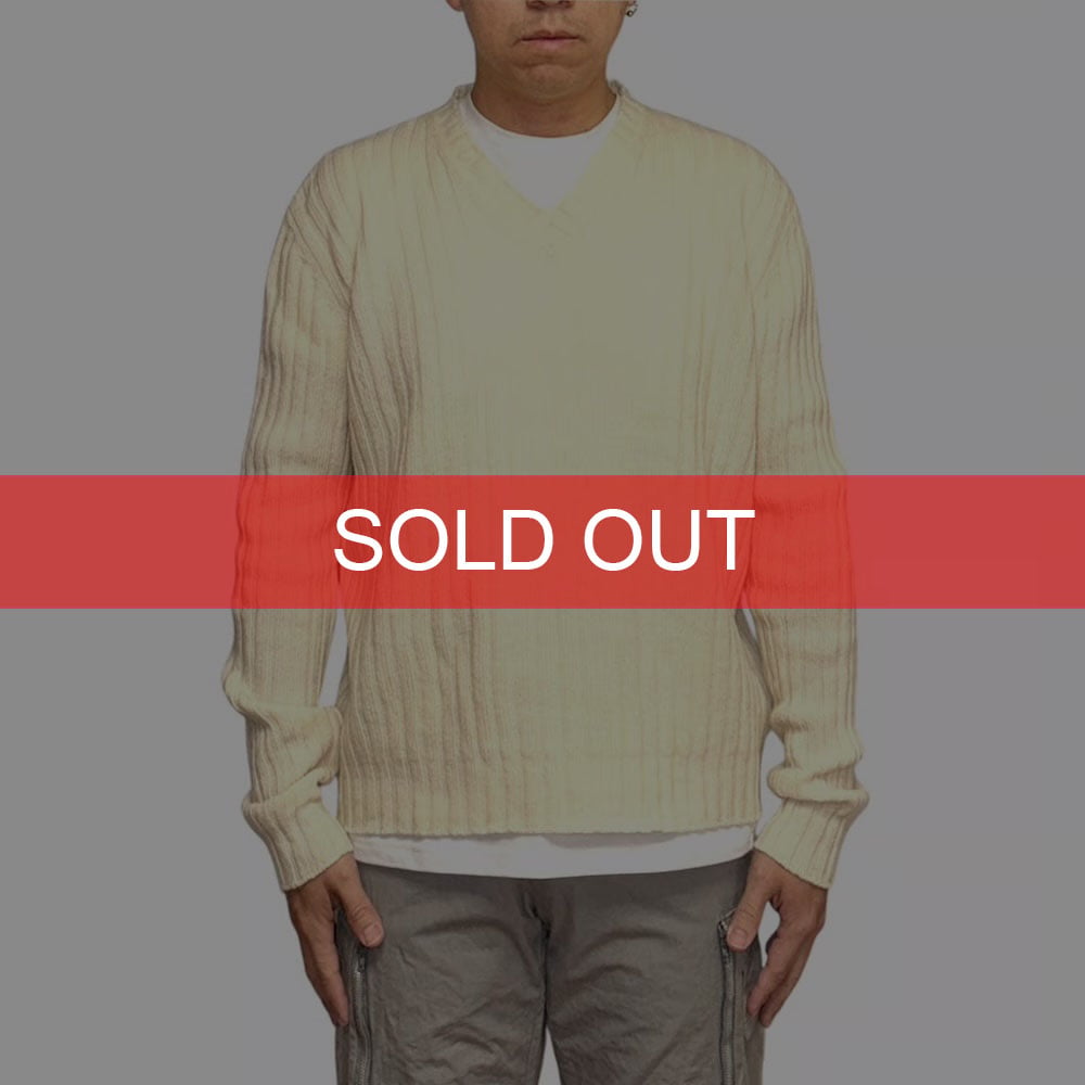 HELMUT LANG 本人期 コマンドセーター USED】HELMUT LANG 1997AW V-NECK COMMANDO KNIT S