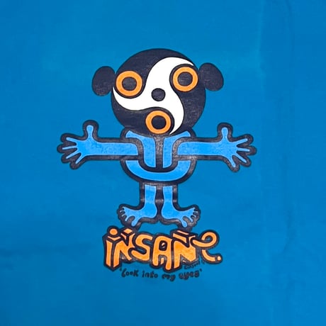 【USED】90's insane Look into my eyes T-SHIRT SKY BLUE②