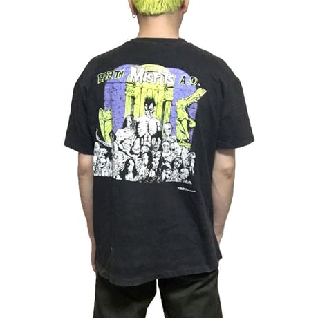 【USED】90'S MISFITS × PUSHEAD T-SHIRT