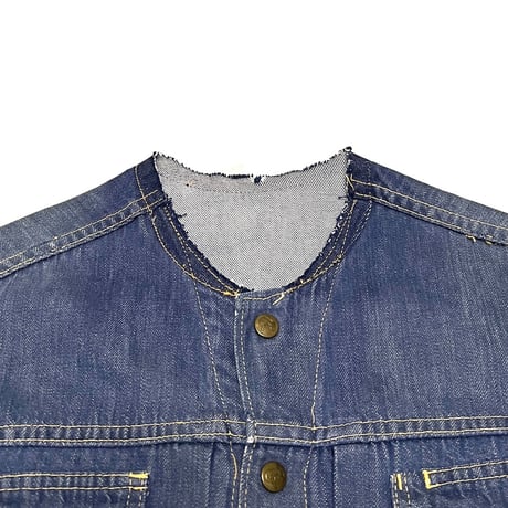 【USED】60's DUCK HEAD  COLLAR LESS TRUCKER DENIM JACKET