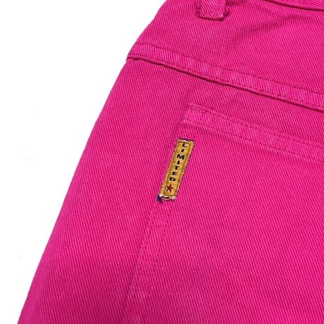 【USED】90'S LIMITED JEANS PINK COTTON SHORTS HEM LACE