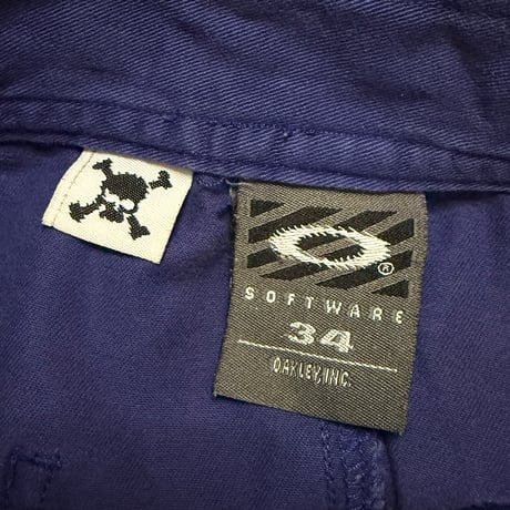 【USED】00's Oakley Software Zig-Zag Oval Logo Shorts Royal Blue