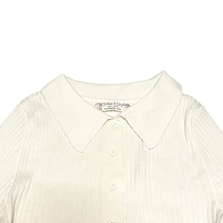 【USED】00'S Jolie & Joy RIB KNIT CARDIGAN WHT