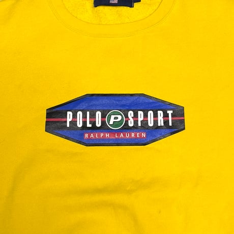 【USED】90's POLO SPORT Ralph Lauren Logo Sweatshirt Yellow