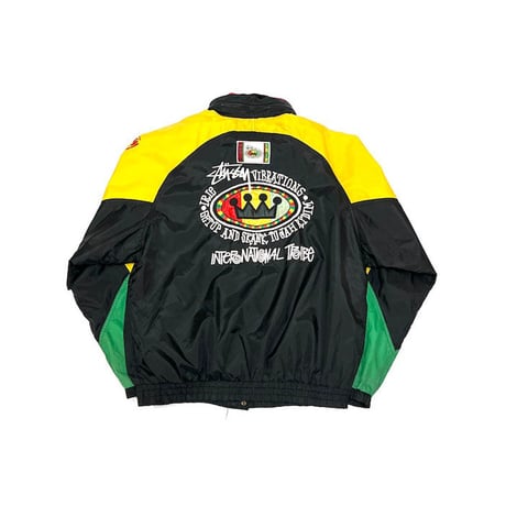 【USED】90'S BOOTLEG STUSSY RASTA COLOR NYLON JACKET