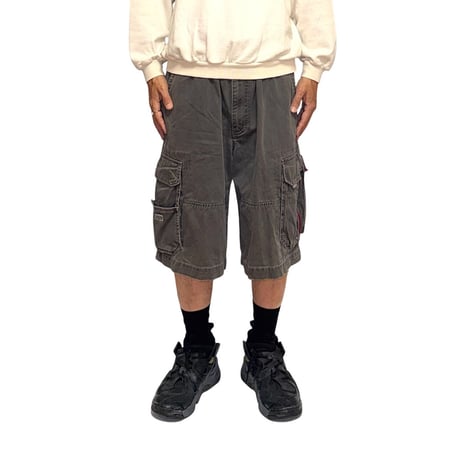 【USED】00's HOBO DENIM Tactical Zip Cargo Baggy Shorts
