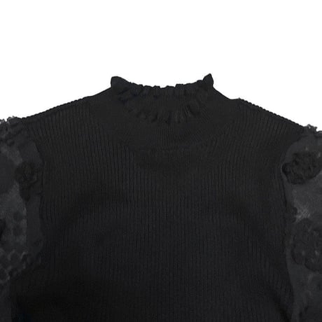 【USED】00'S ALMOST FAMOUS SEE-THROUGH BALLOON SLEEVE L/S KNIT TOP