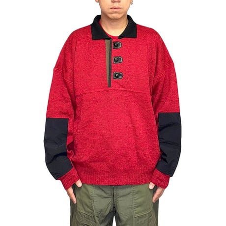 【USED】80's COLLARED KNIT SWEATER MADE IN ITALY