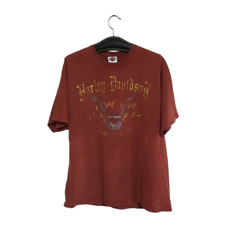 【USED】90S HARLEY DAVIDSON T-SHIRT HENNA