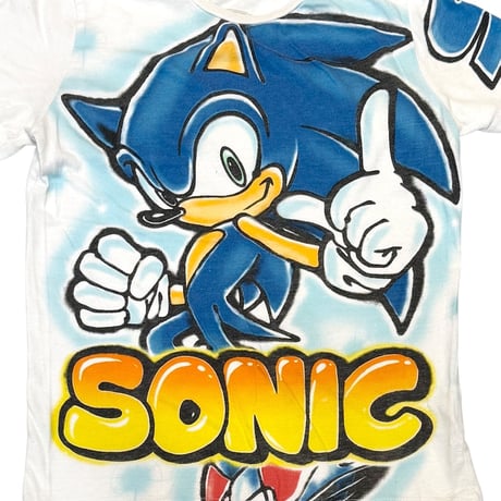 【USED】2010's SEGA SONIC THE HEDGEHOG AIRBRUSHED T-SHIRT