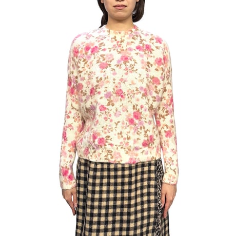 【USED】2010's LA MAILLE SÉZANE Floral Kid Mohair Knit