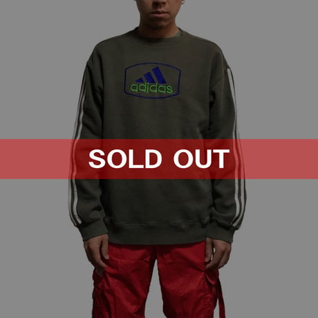 【USED】90'S  ADIDAS 3-STRIPES LOGO EMBROIDERY SWEATSHIRT