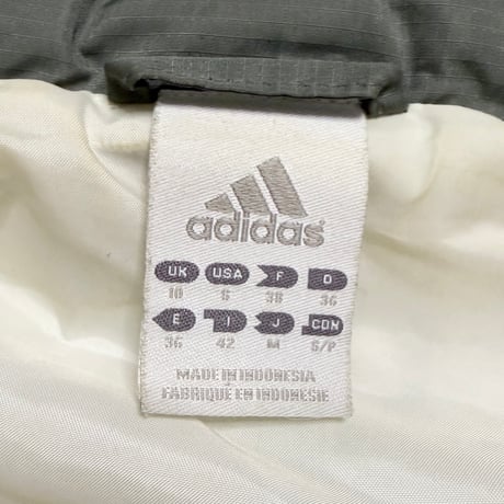 【USED】00's adidas Grid-Quilted Puffer Vest Smoky Olive