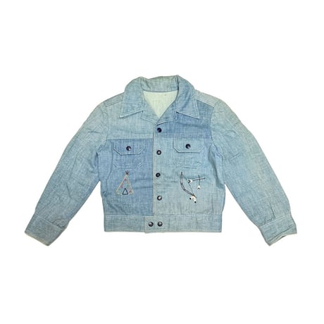 【USED】70's Whimsical Embroidered Denim Jacket