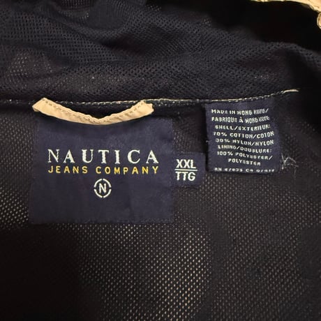 【USED】00’s NAUTICA JEANS Sand Beige Oversized Hooded Jacket